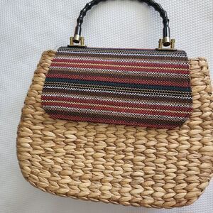 Boho straw summer beach bag